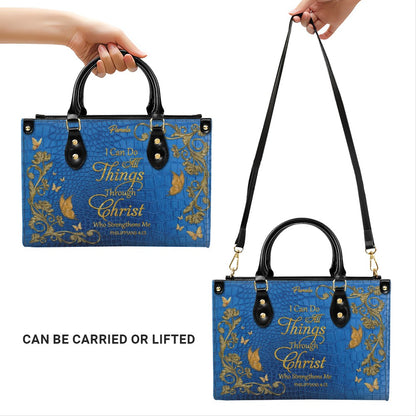 CHRISTIANARTBAG Handbags Albino Croc - Custom Bible Verses Name & Color - Personalized Leather Handbag - CABLTB04012226