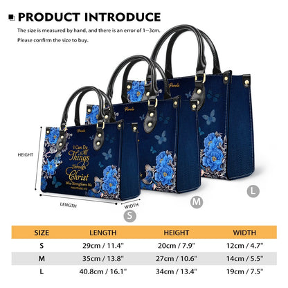 Personalized Christian Leather Handbag – Gold Navy Bible Verse Tote for Women | CHRISTIANARTBAG CAB01122325