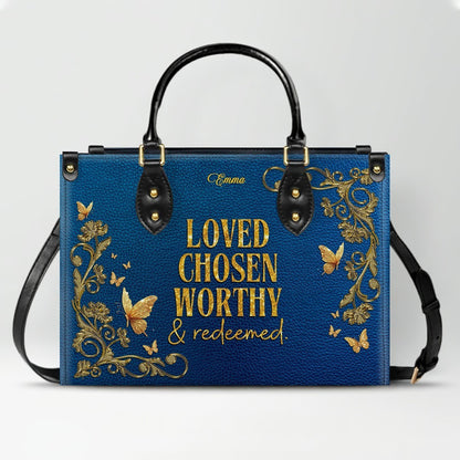 Personalized Leather Handbag for Women – Custom Name Christian Tote Bag with Bible Verse, Luxury Gift for Mom | CHRISTIANARTBAG CAB4326