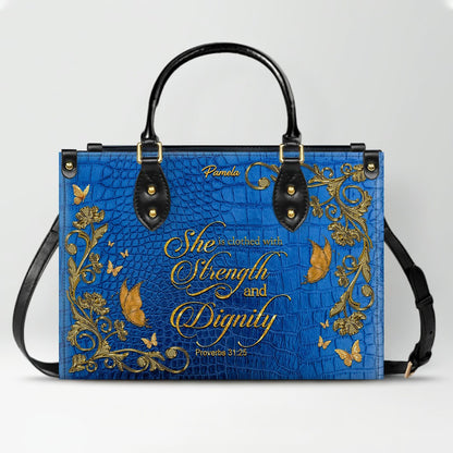 CHRISTIANARTBAG Handbags Albino Croc - Custom Bible Verses Name & Color - Personalized Leather Handbag - CABLTB04012226