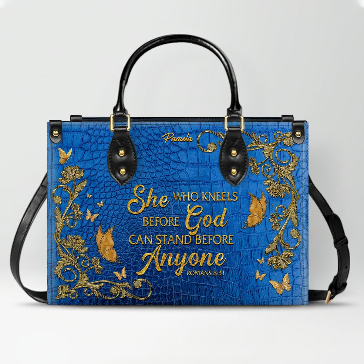 CHRISTIANARTBAG Handbags Albino Croc - Custom Bible Verses Name & Color - Personalized Leather Handbag - CABLTB04012226