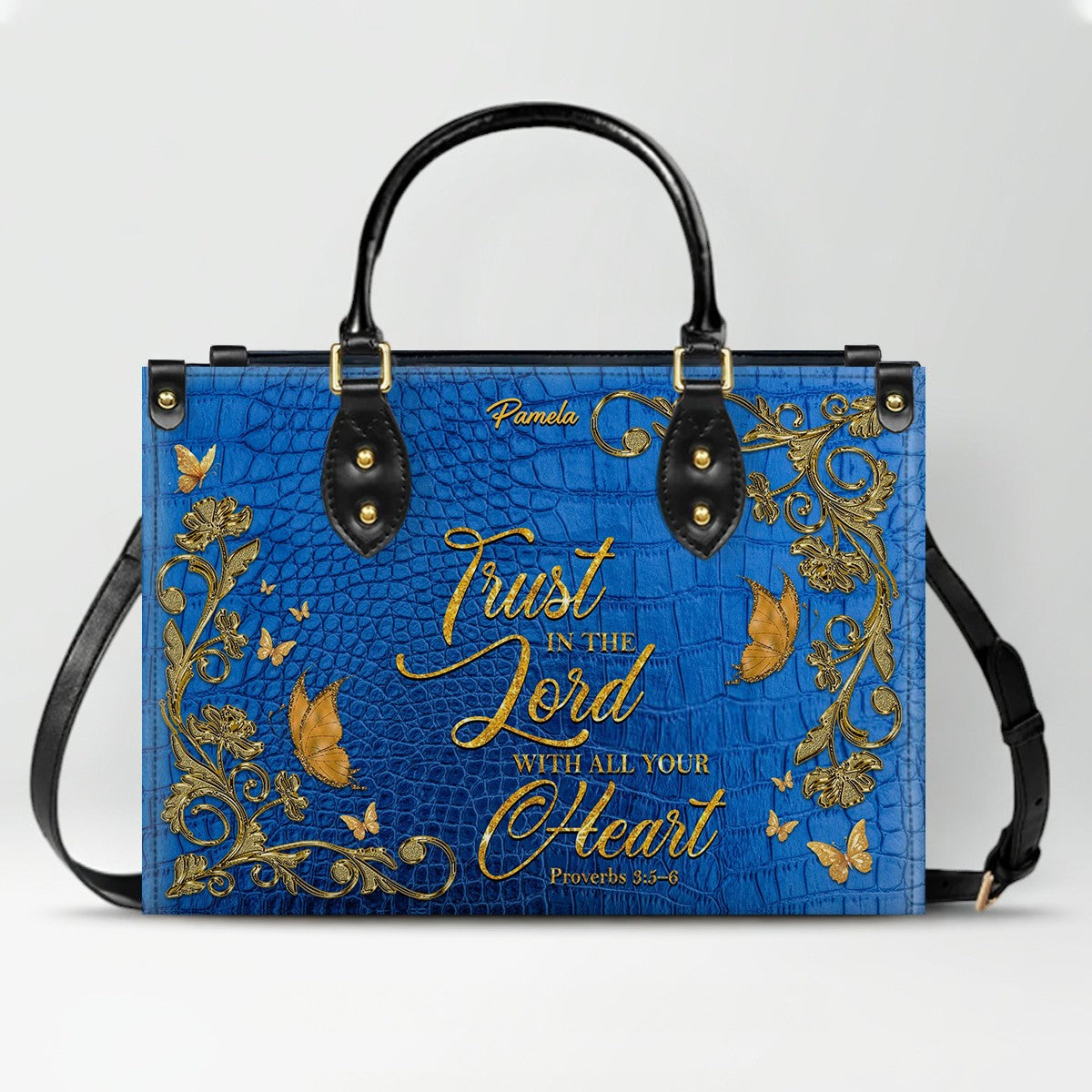CHRISTIANARTBAG Handbags Albino Croc - Custom Bible Verses Name & Color - Personalized Leather Handbag - CABLTB04012226