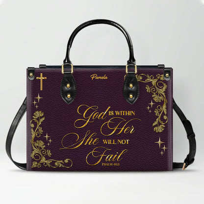 Personalized Leather Handbag & Long Wallet Set – Custom Name & Bible Verse | Elegant Christian Gift for Women