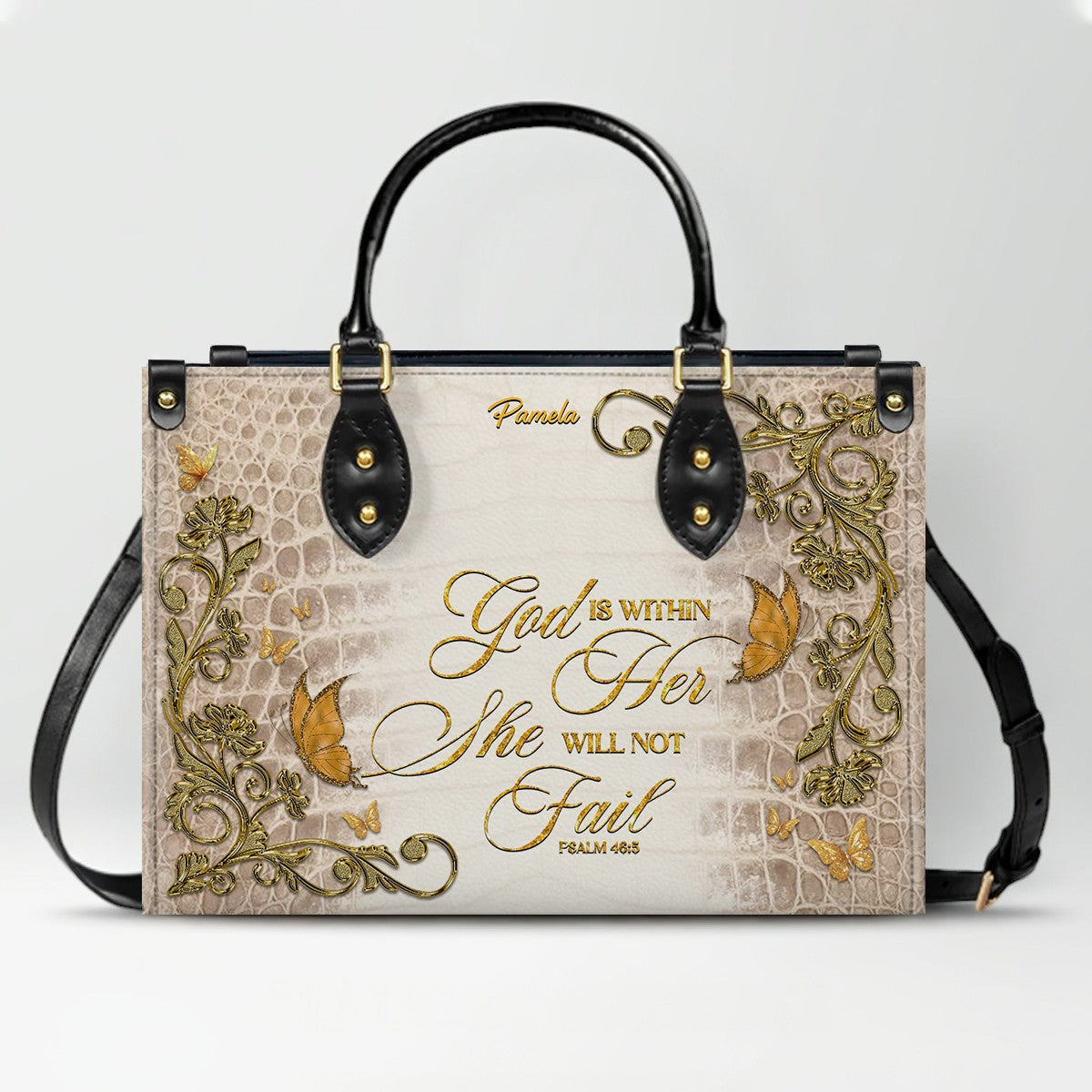 CHRISTIANARTBAG Handbags Albino Croc - Custom Bible Verses Name & Color - Personalized Leather Handbag - CABLTB04012226