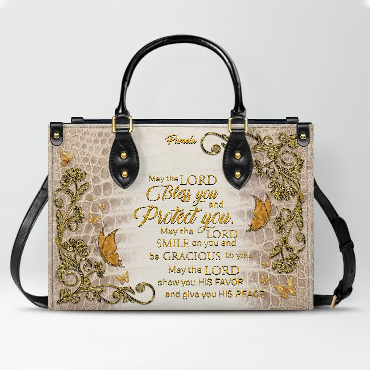 CHRISTIANARTBAG Handbags Albino Croc - Custom Bible Verses Name & Color - Personalized Leather Handbag - CABLTB04012226