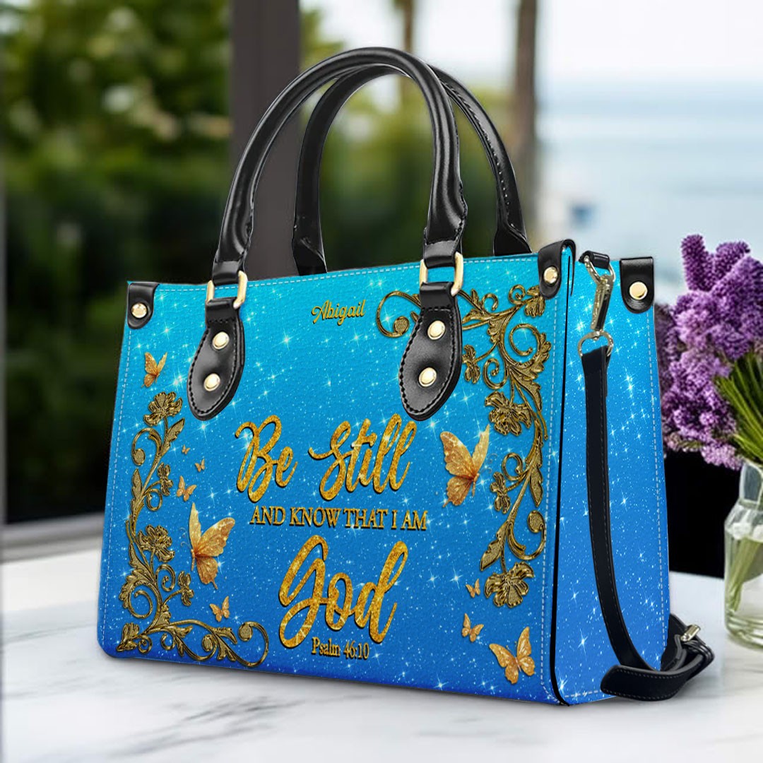 Personalized Christian Leather Handbag Set – Bible Verse Tote Bag & Matching Wallet for Women | Custom Name Gift CAB06030226