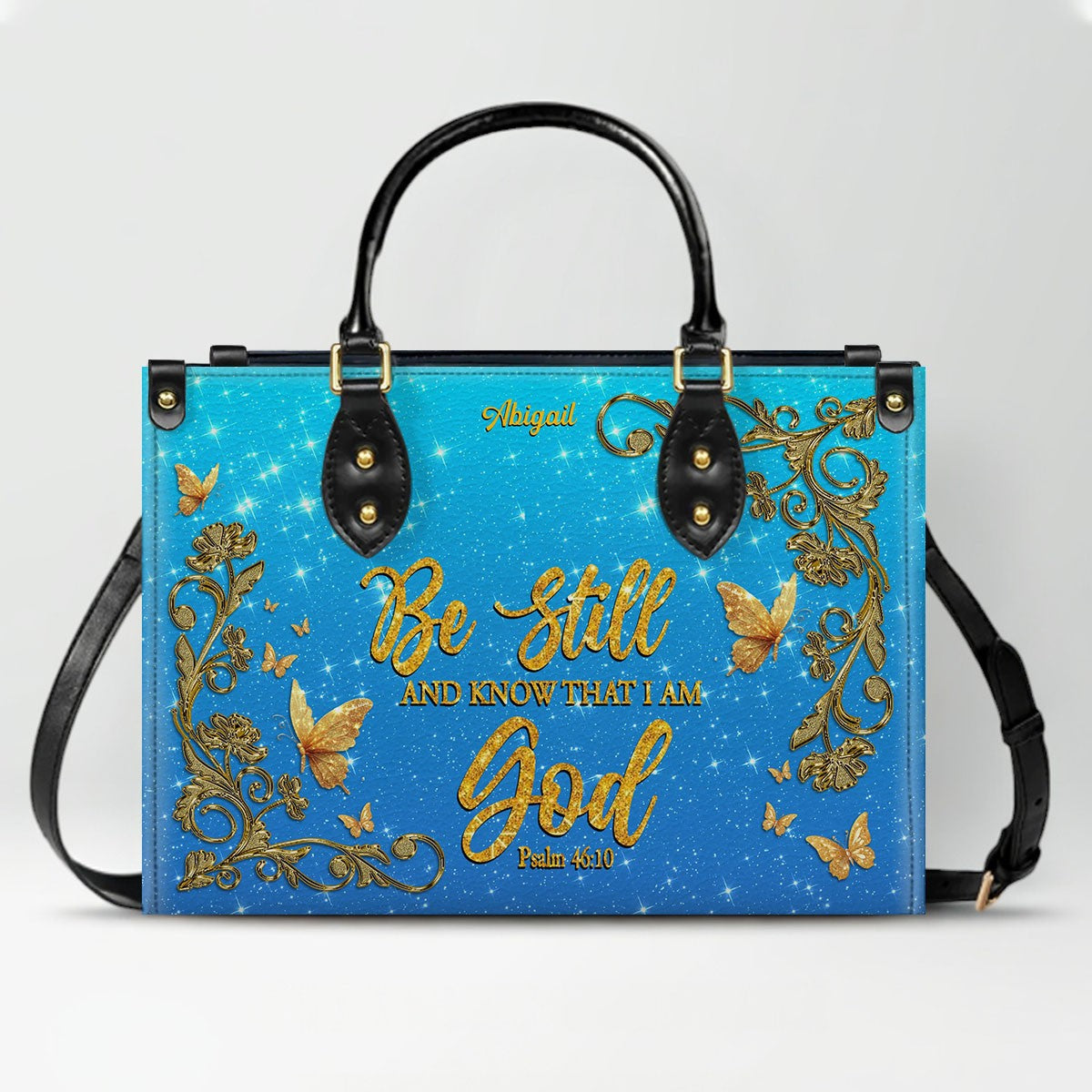 Personalized Christian Leather Handbag Set – Bible Verse Tote Bag & Matching Wallet for Women | Custom Name Gift CAB06030226