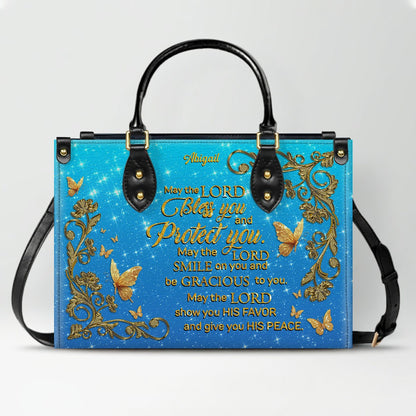 Personalized Christian Leather Handbag Set – Bible Verse Tote Bag & Matching Wallet for Women | Custom Name Gift CAB06030226