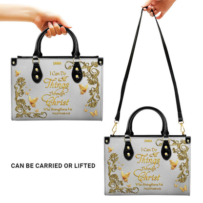 CHRISTIANARTBAG Personalized Leather Handbag & Long Wallet Set – Custom Name & Bible Verse Christian Purse Gift for Women - CAB01030226