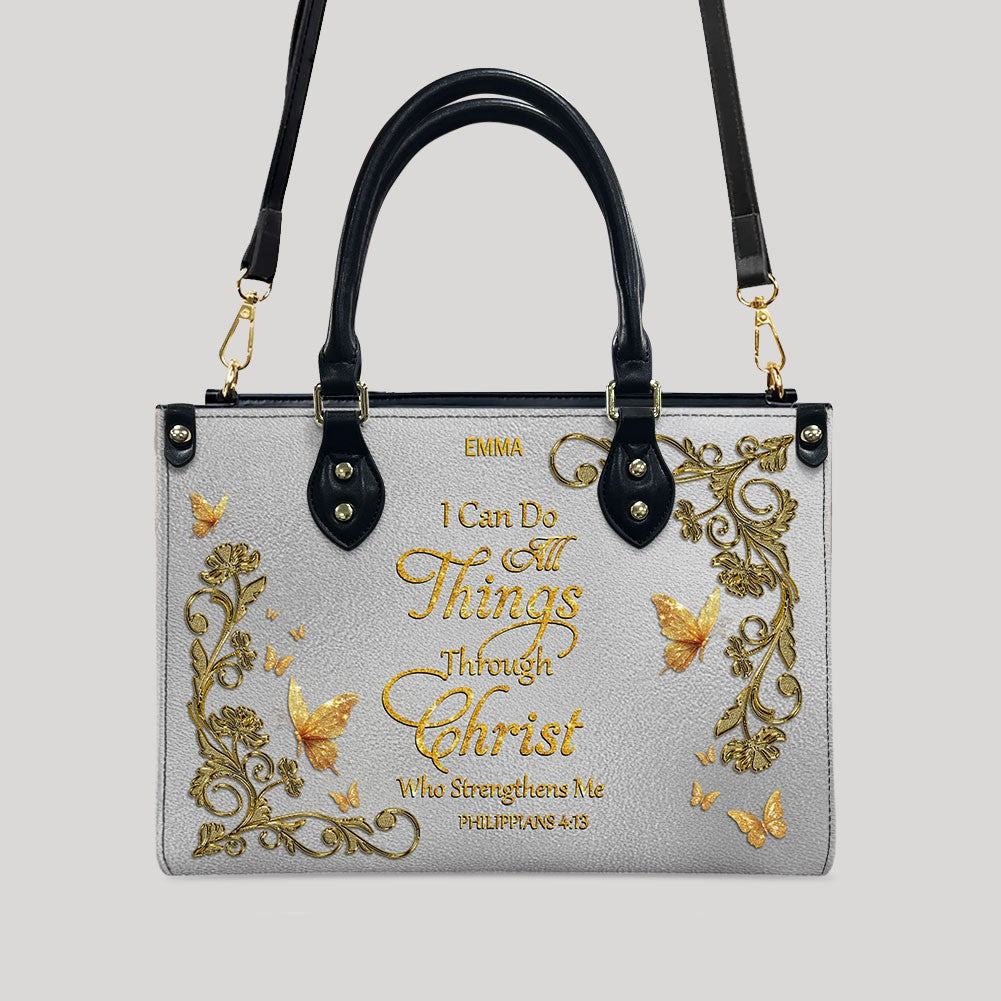 CHRISTIANARTBAG Personalized Leather Handbag & Long Wallet Set – Custom Name & Bible Verse Christian Purse Gift for Women - CAB01030226