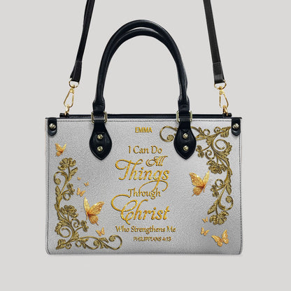 CHRISTIANARTBAG Personalized Leather Handbag & Long Wallet Set – Custom Name & Bible Verse Christian Purse Gift for Women - CAB01030226