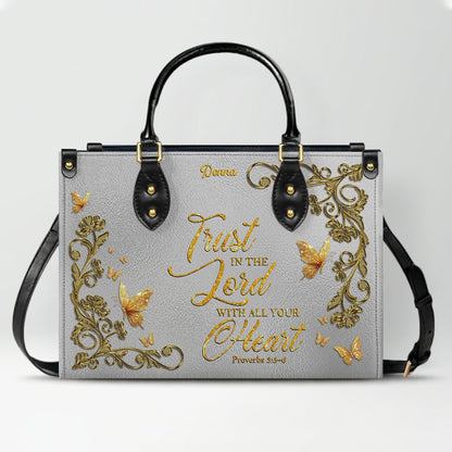 CHRISTIANARTBAG Personalized Leather Handbag & Long Wallet Set – Custom Name & Bible Verse Christian Purse Gift for Women - CAB01030226
