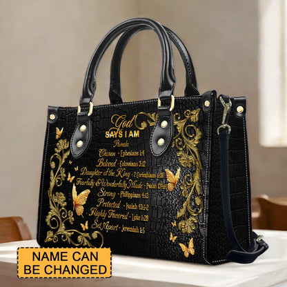 Personalized Leather Handbag with Custom Name & Bible Verse - Personalized Christian Leather Handbag & Wallet Set | CHRISTIANARTBAG™