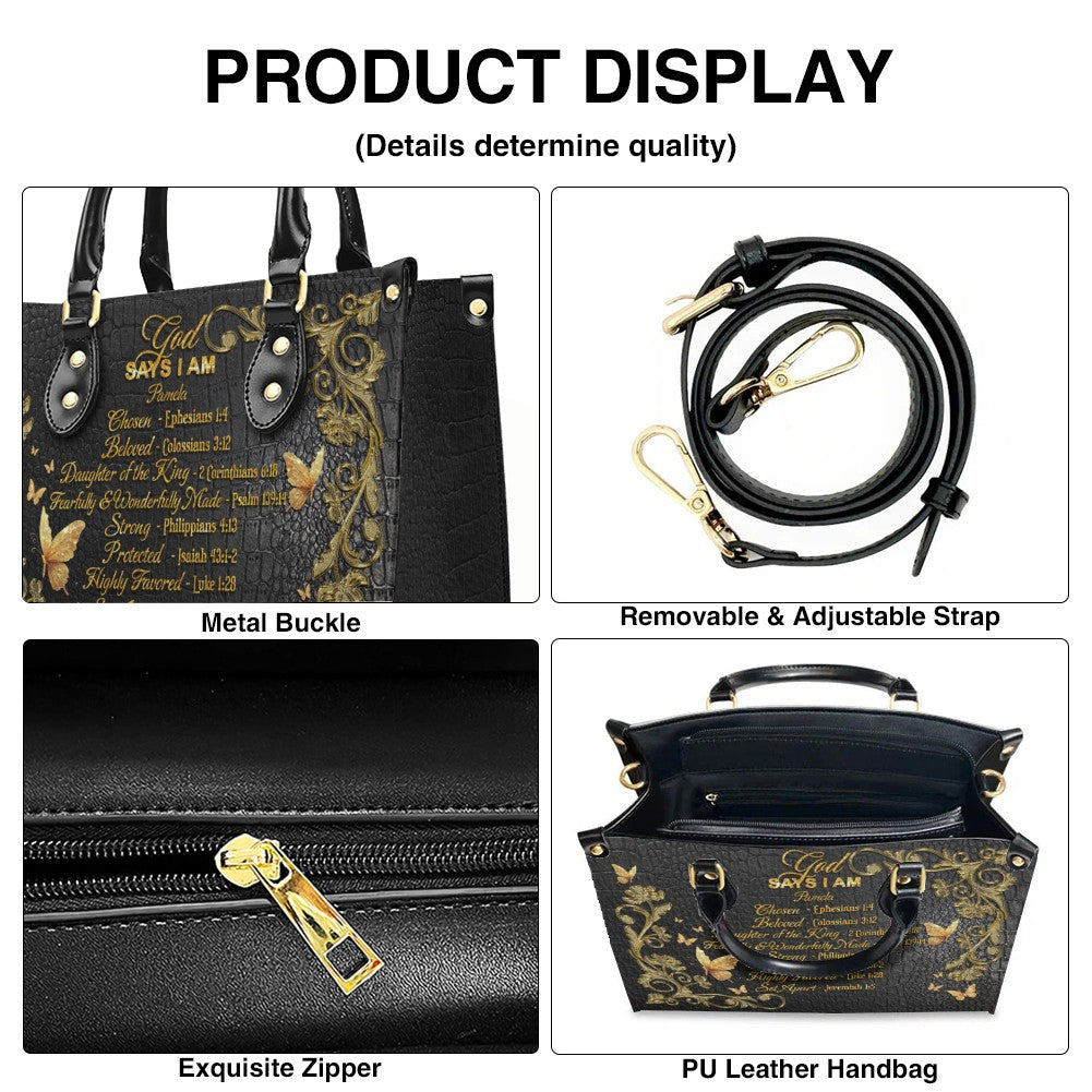 Personalized Leather Handbag with Custom Name & Bible Verse - Personalized Christian Leather Handbag & Wallet Set | CHRISTIANARTBAG™