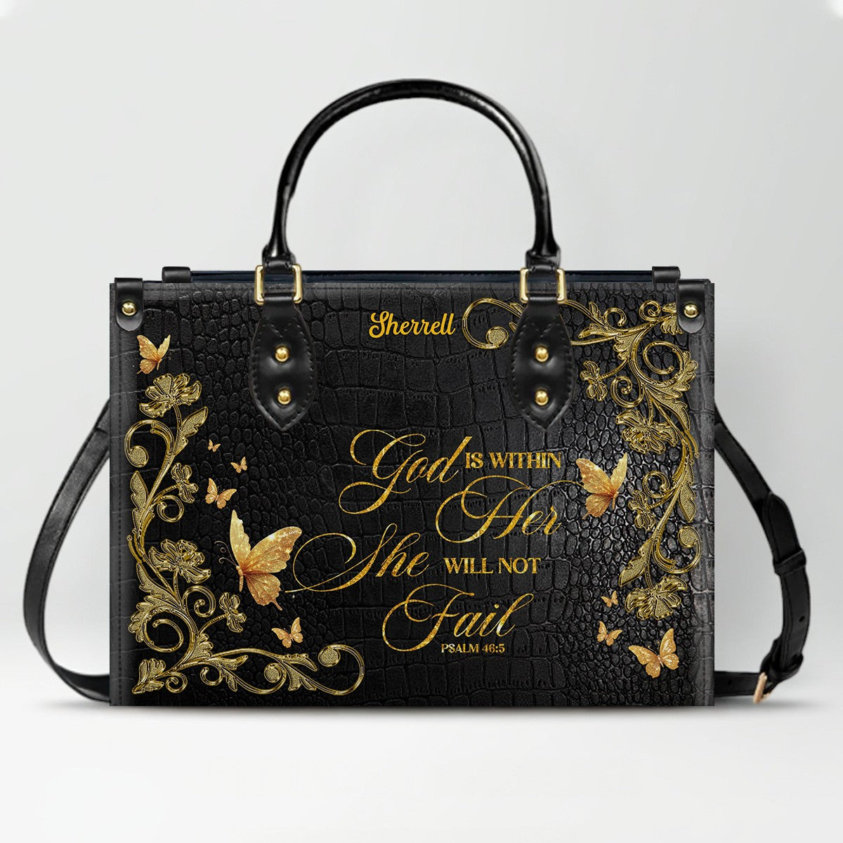 Personalized Leather Handbag with Custom Name & Bible Verse - Personalized Christian Leather Handbag & Wallet Set | CHRISTIANARTBAG™