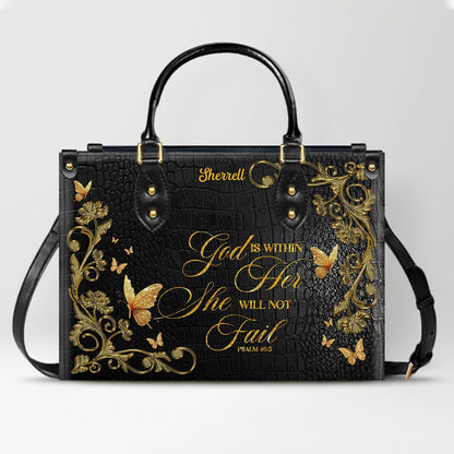 Personalized Leather Handbag with Custom Name & Bible Verse - Personalized Christian Leather Handbag & Wallet Set | CHRISTIANARTBAG™