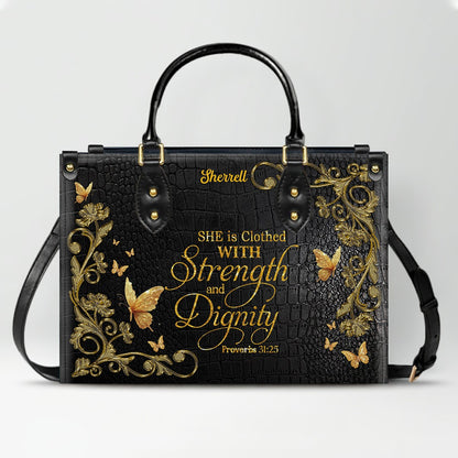 Personalized Leather Handbag with Custom Name & Bible Verse - Personalized Christian Leather Handbag & Wallet Set | CHRISTIANARTBAG™