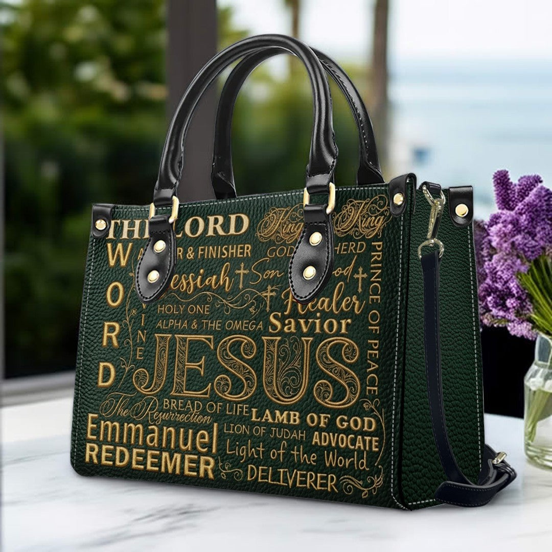 CHRISTIANARTBAG Personalized Leather Handbag - Custom [COLOR] Purse with [NAME/DESIGN] Print - Religious Gifts for Women CAB0171626