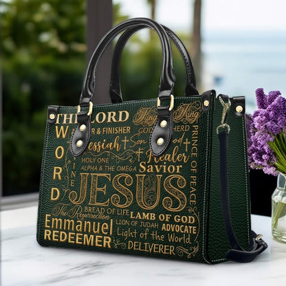 CHRISTIANARTBAG Personalized Leather Handbag - Custom [COLOR] Purse with [NAME/DESIGN] Print - Religious Gifts for Women CAB0171626