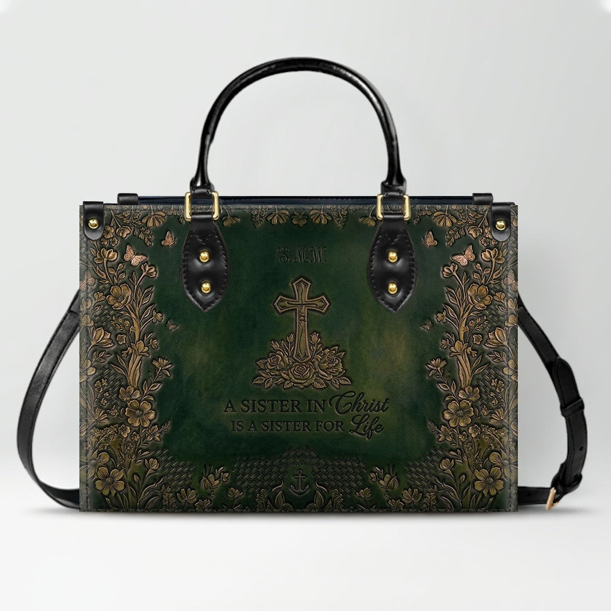 Personalized Leather Handbag | Custom Christian Gifts for Women - Sister in Christ | CHRISTIANARTBAG CAB0371626