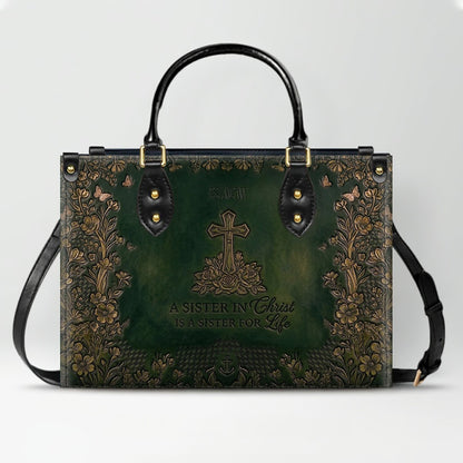 Personalized Leather Handbag | Custom Christian Gifts for Women - Sister in Christ | CHRISTIANARTBAG CAB0371626
