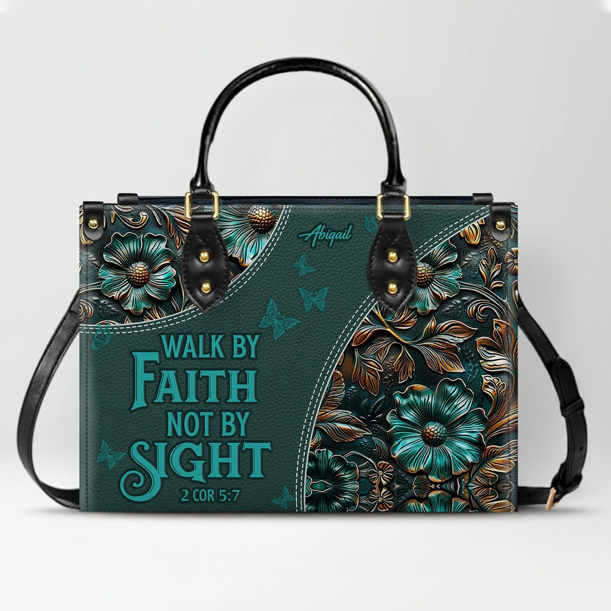 Personalized Christian Handbag with Bible Verses – Custom Name Faith Gift - CAB 120525