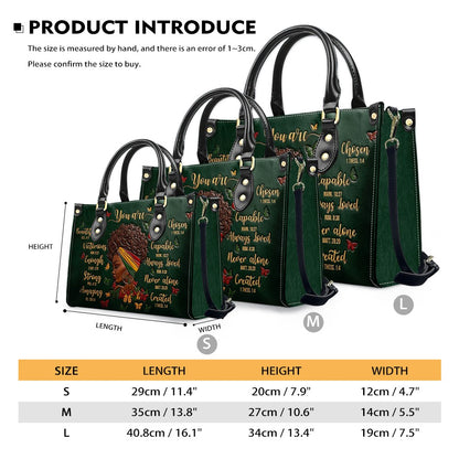 CHRISTIANARTBAG Personalized Leather Handbag - Custom Maya Green | African American Christian Gifts "You Are Beautiful" Bible Verse Shoulder Bag