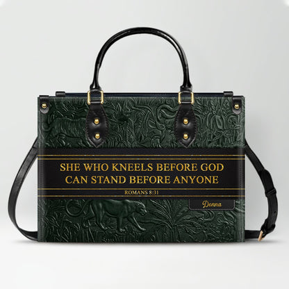 Luxury Embossed Leather Christian Tote Bag - Custom Name & Scripture Purse - Premium Faith Gift for Women CAB0132426