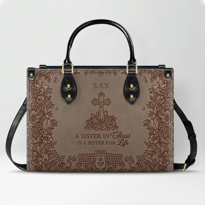 Personalized Leather Handbag | Custom Christian Gifts for Women - Sister in Christ | CHRISTIANARTBAG CAB0371626