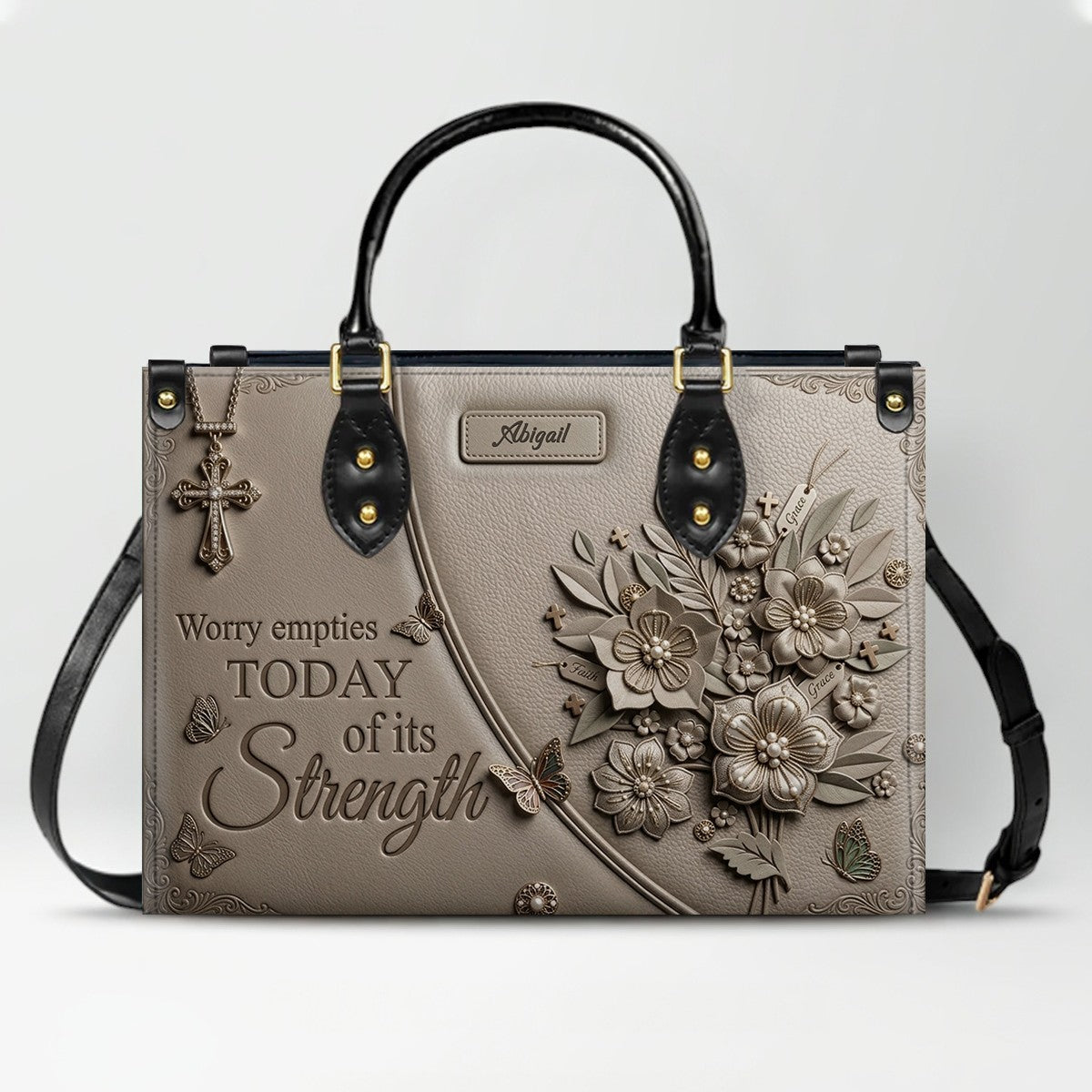 CHRISTIANARTBAG Personalized Leather Handbag | Personalized Christian Gift for Her | CHRISTIANARTBAG CAB0171126
