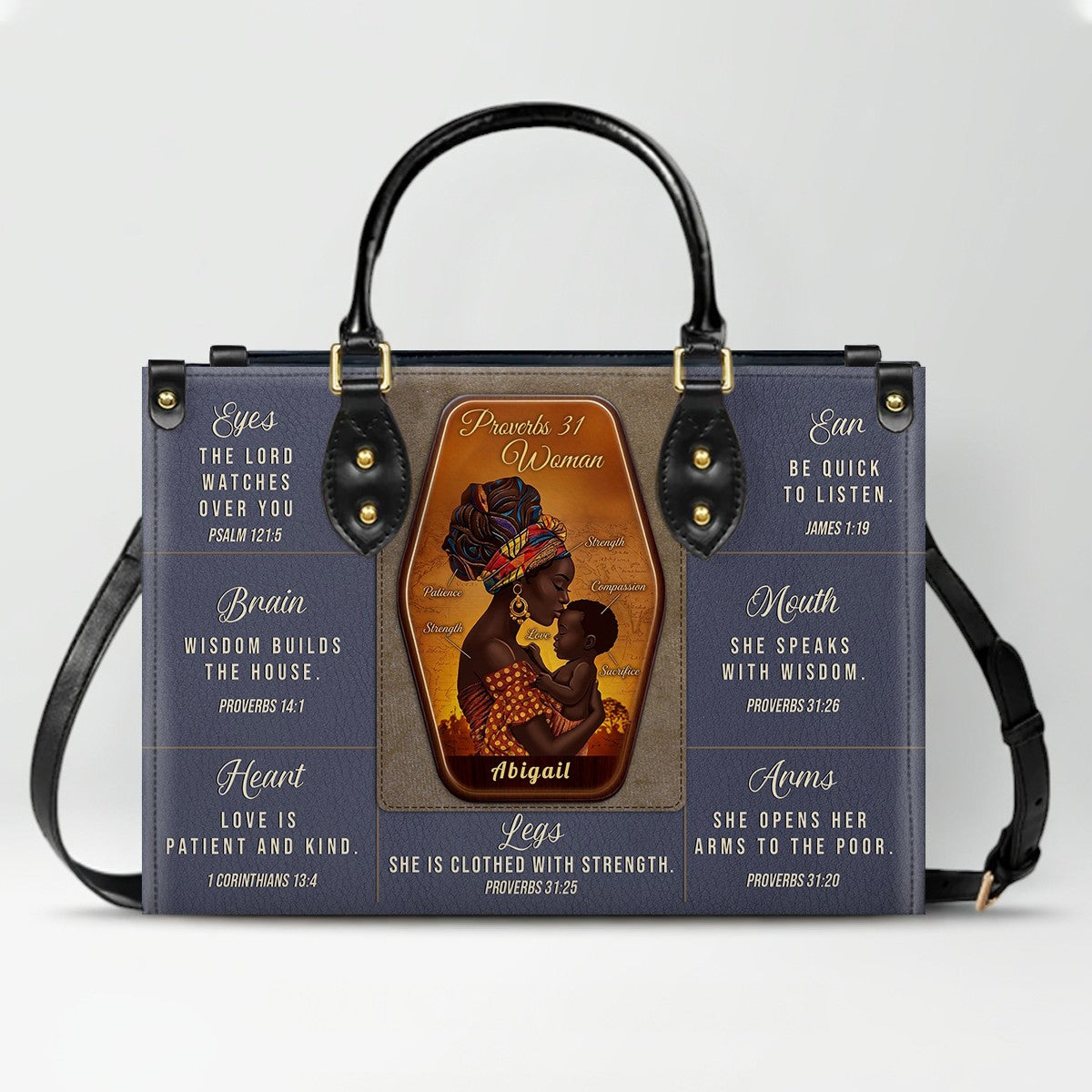 Personalized Proverbs 31 Woman Leather Handbag | ChristianArtBag Custom Faith-Based Purse
