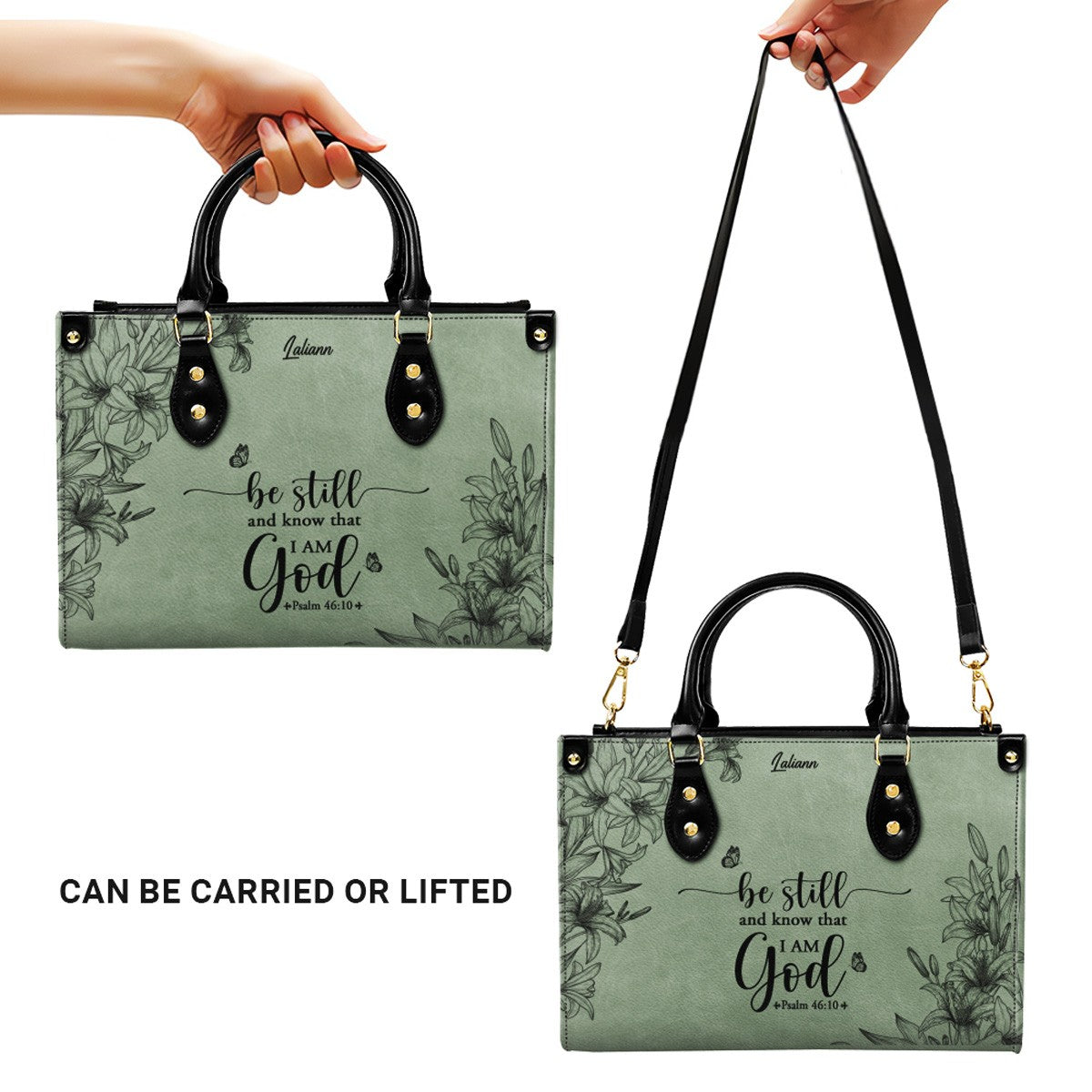 Personalized Leather Handbag & Wallet Set for Women – Custom Name & Bible Verse – Christian Gift | CHRISTIANARTBAG