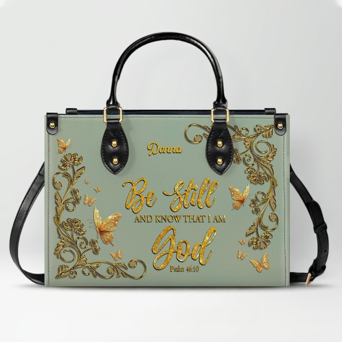 Personalized Leather Handbag & Long Wallet Set – Christian Bible Verse Gift for Women | CHRISTIANARTBAG CAB020226
