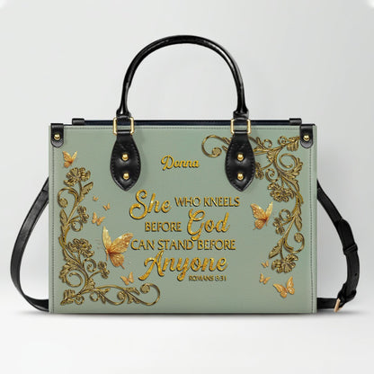 CHRISTIANARTBAG Personalized Leather Handbag with Bible Verse – Custom Name & Color Christian Gift for Women - CAB020226