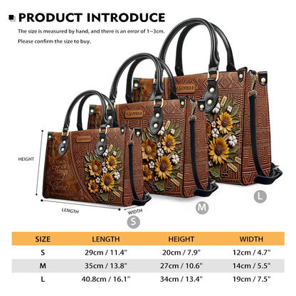 Custom Name Bible Verse Leather Handbag | Inspirational Christian Gift for Women | CHRISTIANARTBAG 01070826
