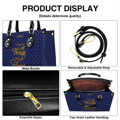 Personalized Leather Handbag for Women – “I Can Do All Things Through Christ” Philippians 4:13 | Christian Gift for Mom | CHRISTIANARTBAG CAB31626