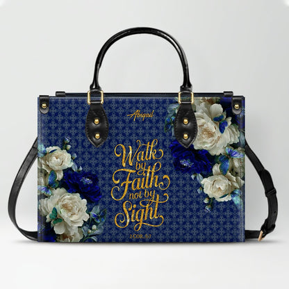 CHRISTIANARTBAG Personalized Leather Handbag - Custom Bible Verse & Name Floral Tote - Faith-Inspired Women's Satchel