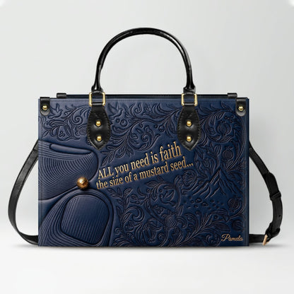 Personalized Leather Handbag "Faith as a Mustard Seed" | CHRISTIANARTBAG 02080526