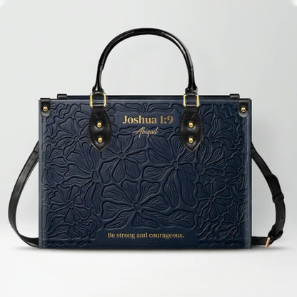 CHRISTIANARTBAG Personalized Leather Handbag - Custom Name & Bible Verse Floral Embossed Tote Bag for Women CAB01101726