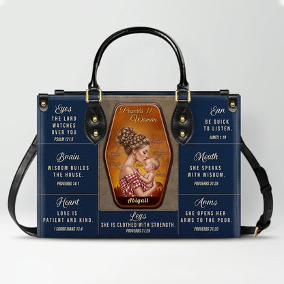 Personalized Proverbs 31 Woman Leather Handbag | ChristianArtBag Custom Faith-Based Purse