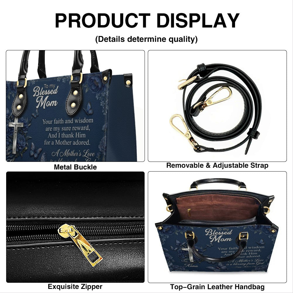 CHRISTIANARTBAG | Personalized Leather Handbag - Blessed Mother Edition - Custom Name & Faith Design CAB14626
