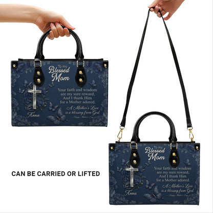 CHRISTIANARTBAG | Personalized Leather Handbag - Blessed Mother Edition - Custom Name & Faith Design CAB14626