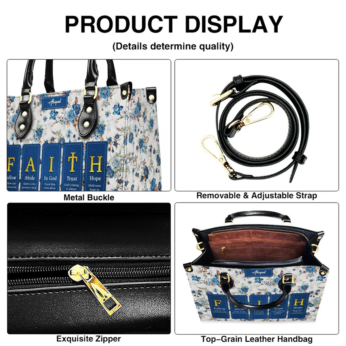 CHRISTIANARTBAG Custom Bible Verse Leather Handbag Set – Personalized Christian Tote Bag & Wallet for Women, Faith-Inspired Gift