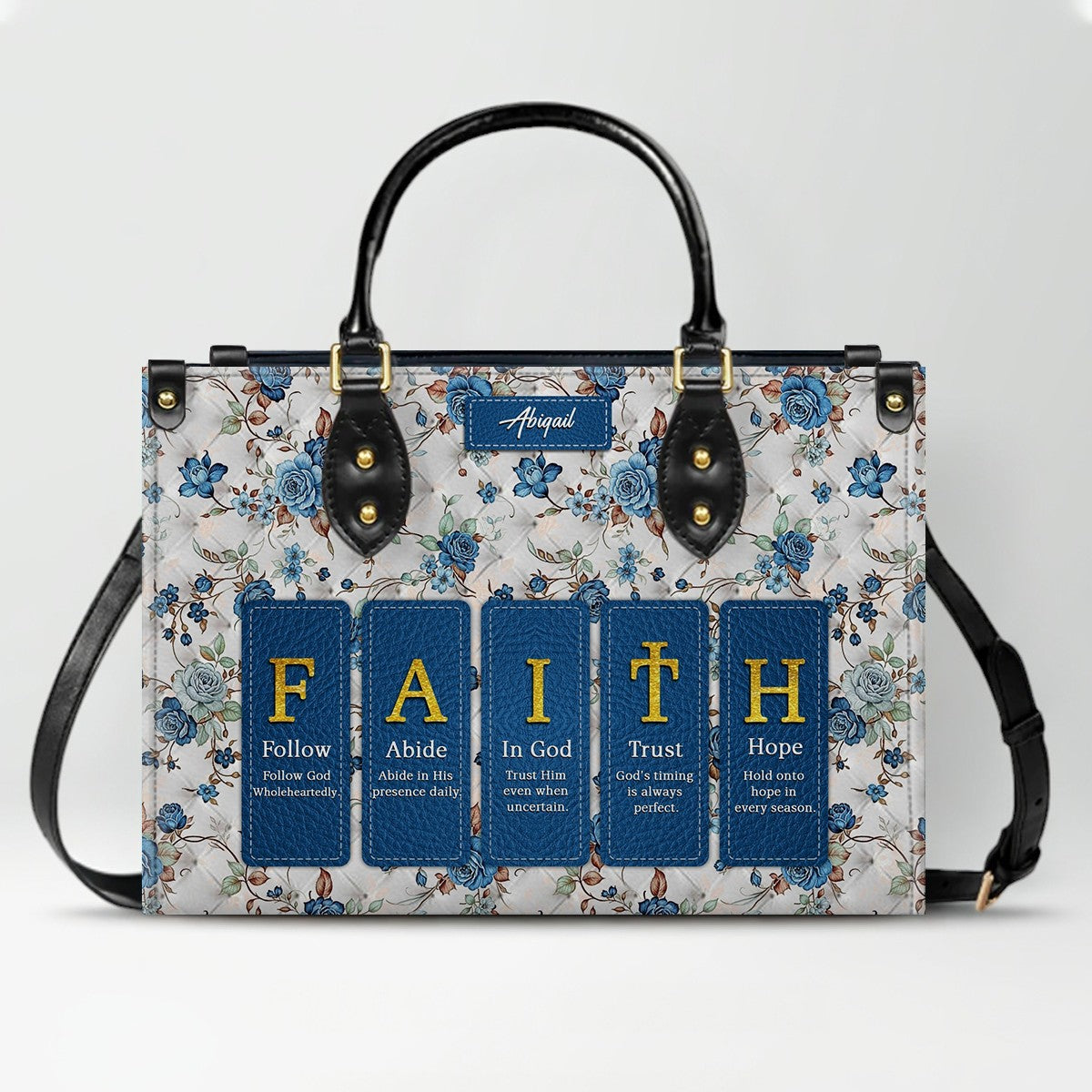 CHRISTIANARTBAG Custom Bible Verse Leather Handbag Set – Personalized Christian Tote Bag & Wallet for Women, Faith-Inspired Gift