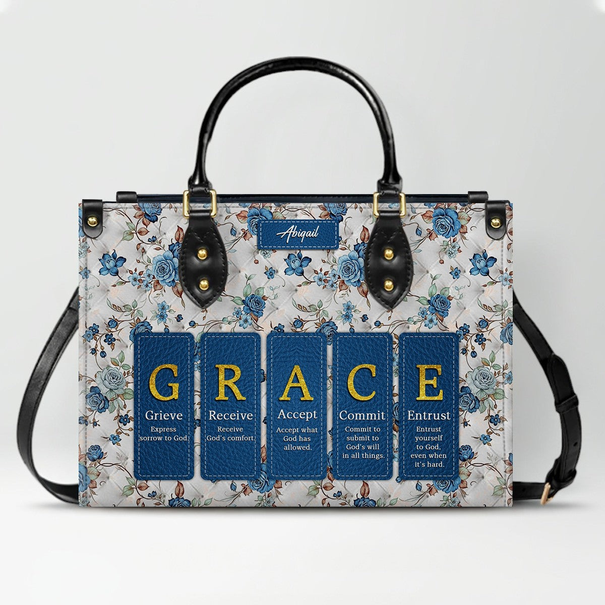 CHRISTIANARTBAG Custom Bible Verse Leather Handbag Set – Personalized Christian Tote Bag & Wallet for Women, Faith-Inspired Gift