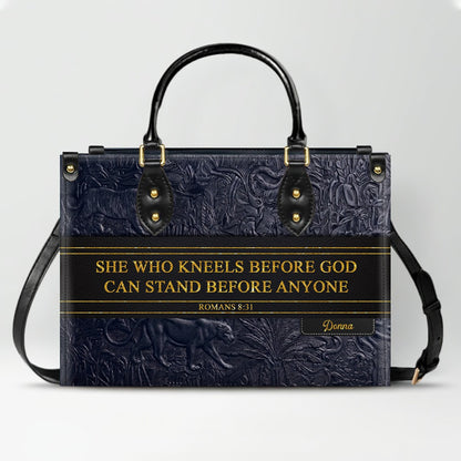 Luxury Embossed Leather Christian Tote Bag - Custom Name & Scripture Purse - Premium Faith Gift for Women CAB0132426