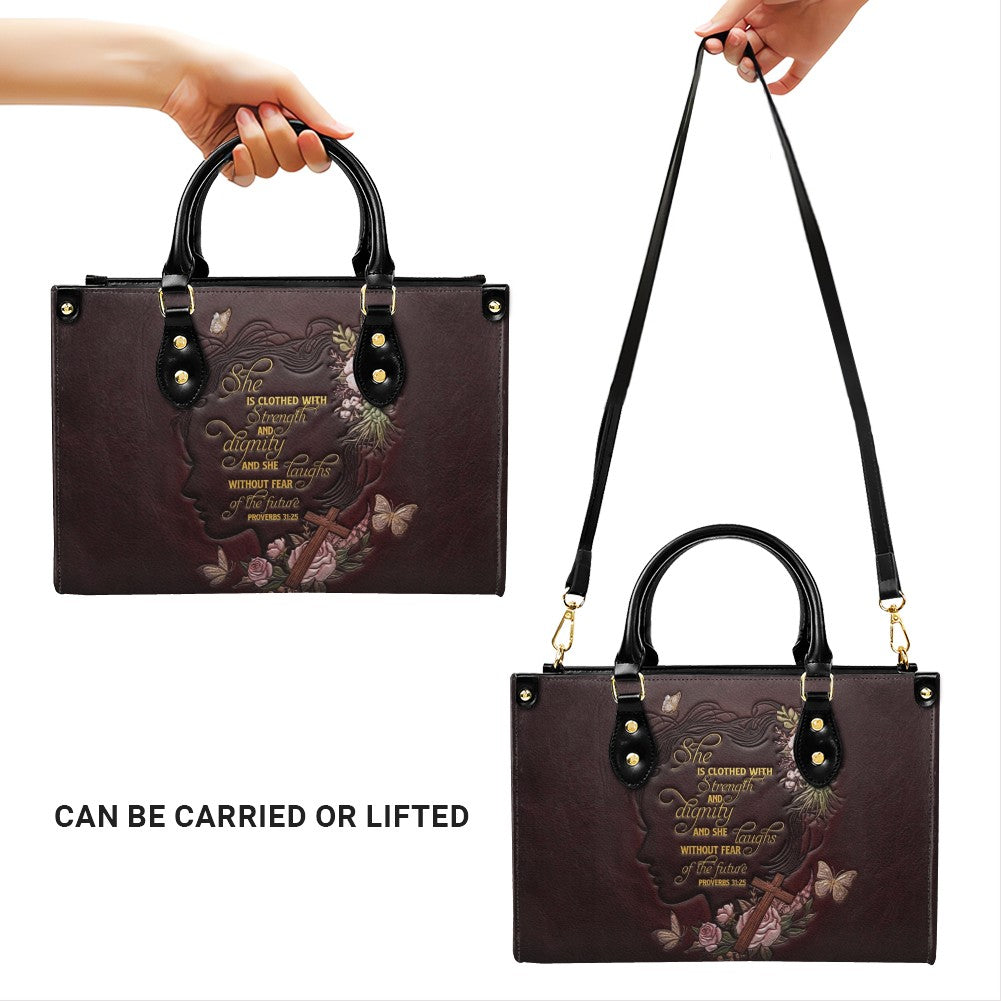 CHRISTIANARTBAG Personalized Leather Handbag - Custom Proverbs 31 in Burgundy - CAB0171326