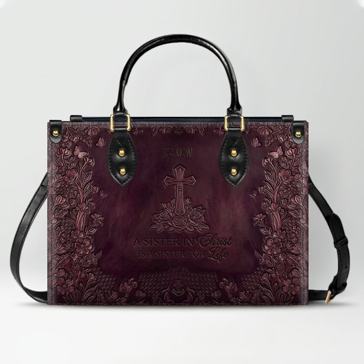 Personalized Leather Handbag | Custom Christian Gifts for Women - Sister in Christ | CHRISTIANARTBAG CAB0371626
