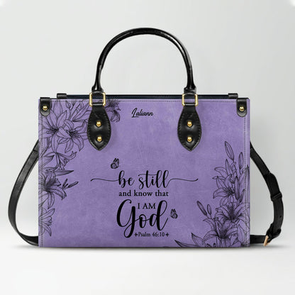 CHRISTIANARTBAG Personalized Purple Leather Bag - Custom Bible Verse Handbag - Floral Christian Gifts for Her - Numbers 6:24-26 Blessing Tote