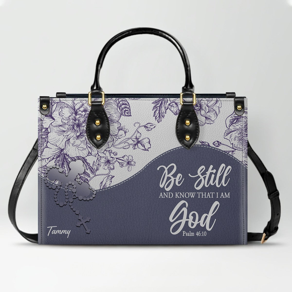 Personalized Christian Leather Handbag & Free Clutch Set – Custom Bible Verse Gift for Women CAB0241426